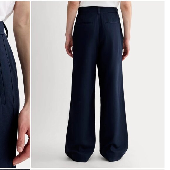Everlane - The Draper Pleated Pant in Buttersmooth - Navy - Size 6R - Picture 2 of 7